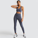 Women Yoga Sets Breathable Solid Vest +Leggings