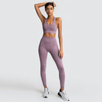 Women Yoga Sets Breathable Solid Vest +Leggings