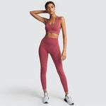 Women Yoga Sets Breathable Solid Vest +Leggings