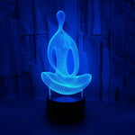 Yoga Meditator Colorful Touch 3d Night