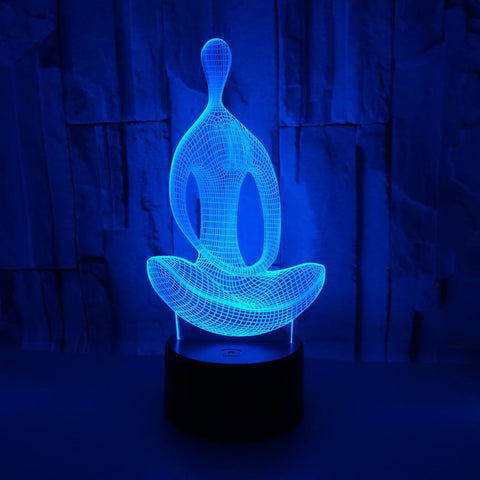 Yoga Meditator Colorful Touch 3d Night