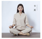 Cotton Meditation Clothing Shirt and Pants 2pcs/set