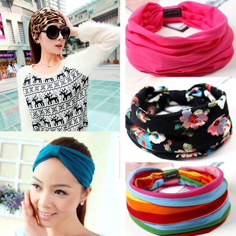 Floral Turban  Headwrap Elastic yoga
