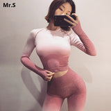 Ombre Seamless 2 Piece Set Women Sport